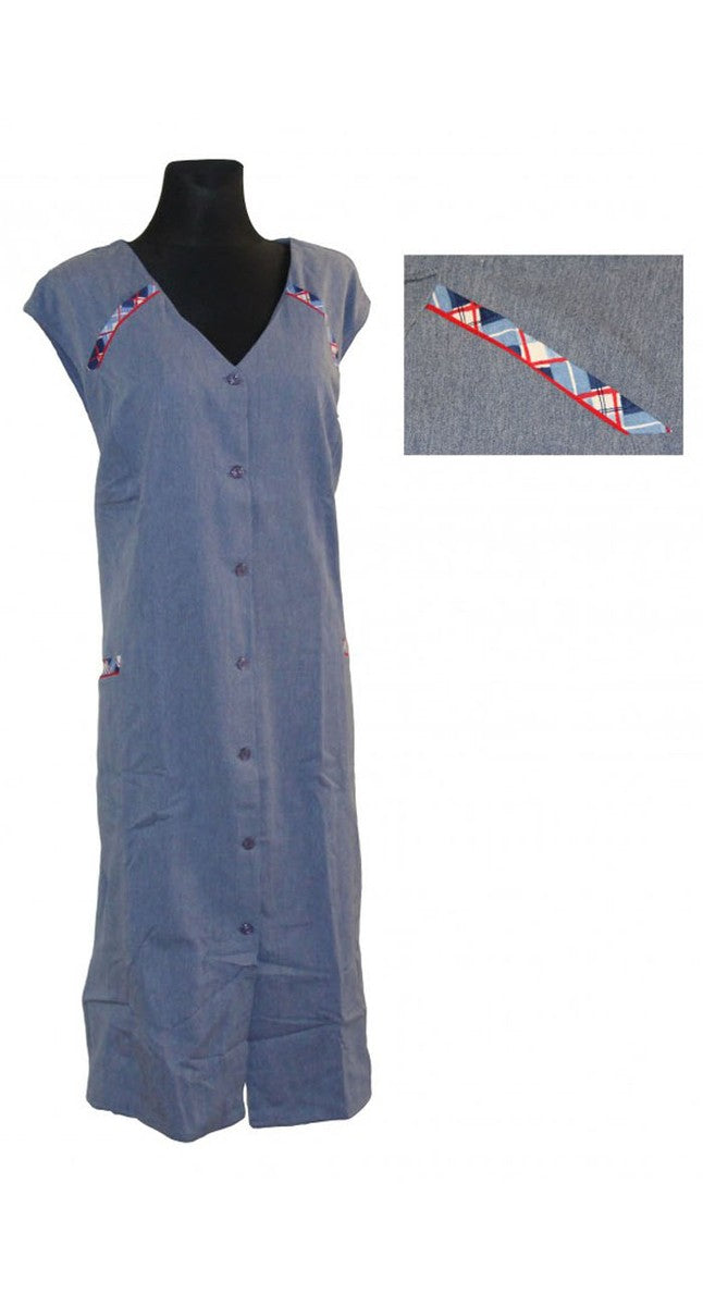 Women's smock apron, sleeveless, cotton/polyester