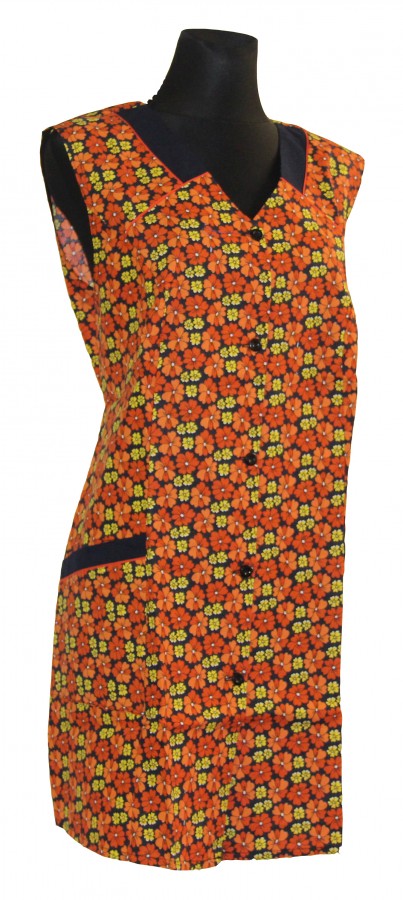 7/8 Kasack Kittel Schürze kurz Baumwolle/Polyester bunt