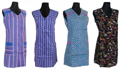 7/8 Tunic Smock Short Apron Sleeveless Tunic Cotton Colorful