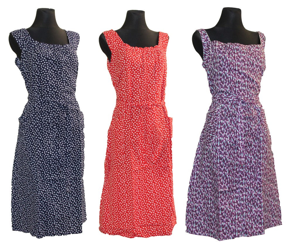 Kleid Trägerkleid Hauskleid Seersucker Gartenkleid Strandkleid Baumwolle