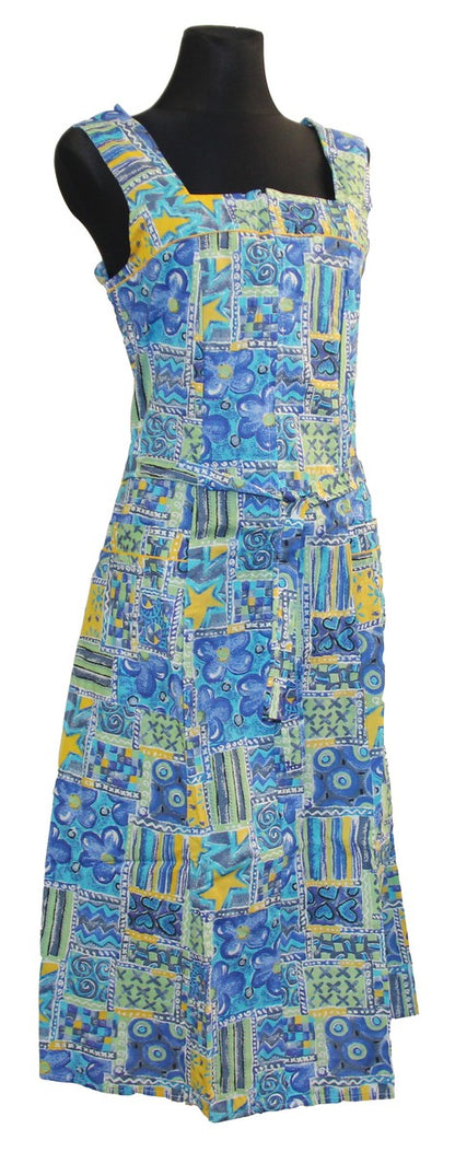 Kleid Trägerkleid Hauskleid Seersucker Gartenkleid Strandkleid Baumwolle
