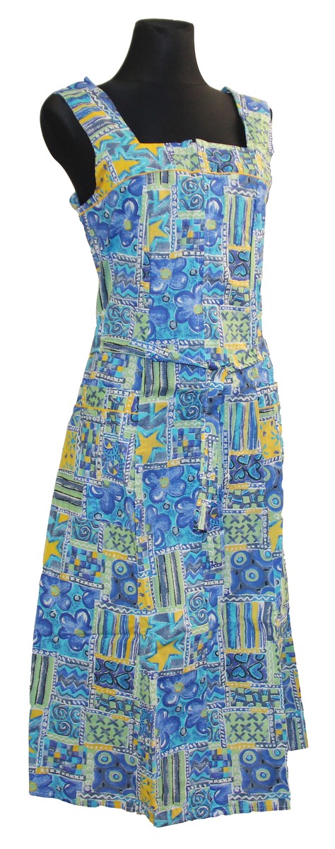 Kleid Trägerkleid Hauskleid Seersucker Gartenkleid Strandkleid Baumwolle