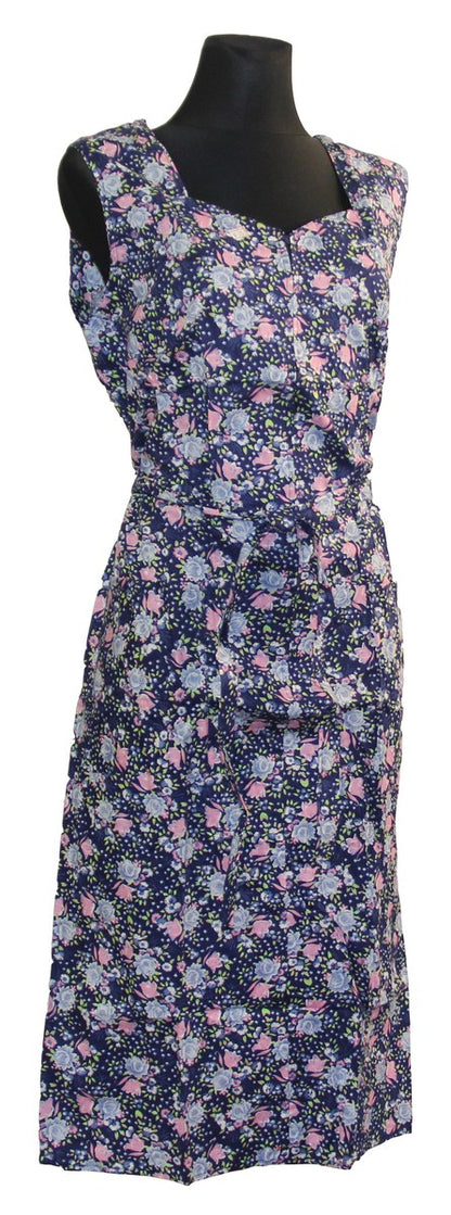 Kleid Trägerkleid Hauskleid Seersucker Gartenkleid Strandkleid Baumwolle