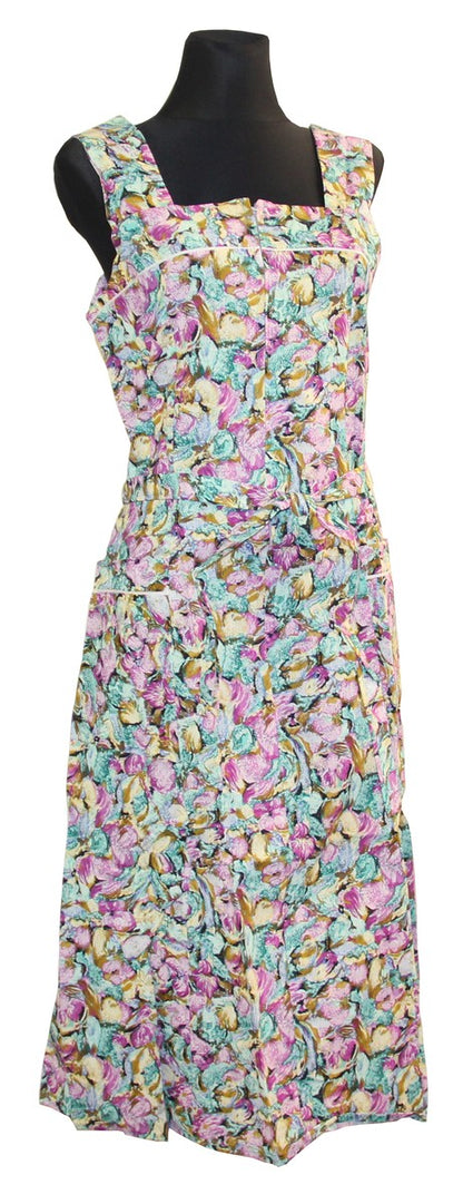 Kleid Trägerkleid Hauskleid Seersucker Gartenkleid Strandkleid Baumwolle