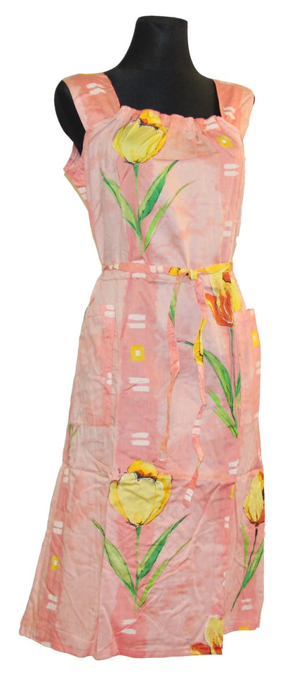 Kleid Trägerkleid Hauskleid Gartenkleid Strandkleid Satin