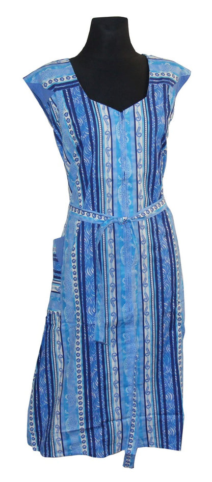 Reißverschluss Kittel Schürze Hauskleid Baumwolle
