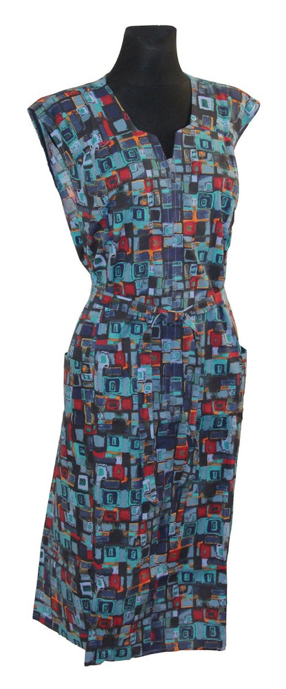 Reißverschluss Kittel Schürze Hauskleid Baumwolle