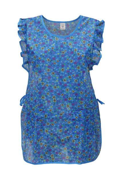 Chasuble Kasack Überwurf Schürze Dederon Nylon Nostalgie Rüsche bunt