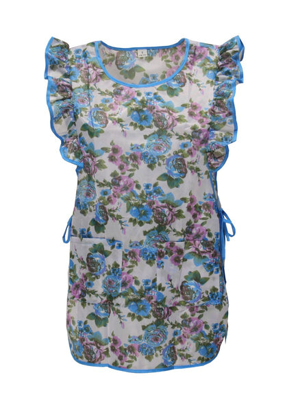 Chasuble Kasack Überwurf Schürze Dederon Nylon Nostalgie Rüsche bunt