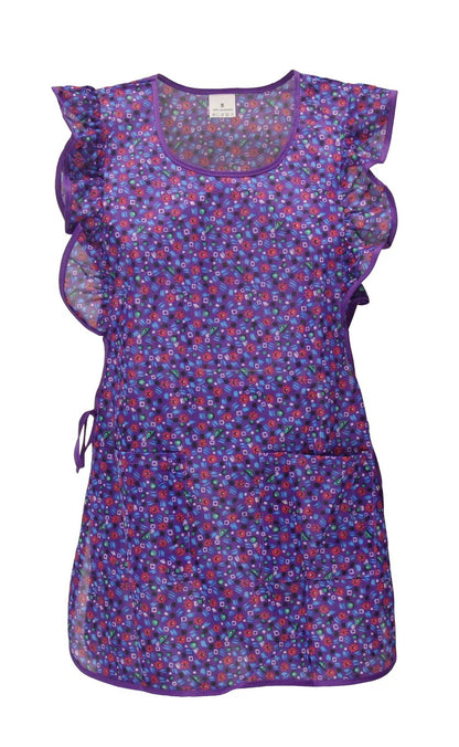 Chasuble Kasack Überwurf Schürze Dederon Nylon Nostalgie Rüsche bunt
