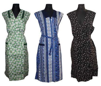 Wickelkittel Kittel Schürze Hauskleid Wickelschürze