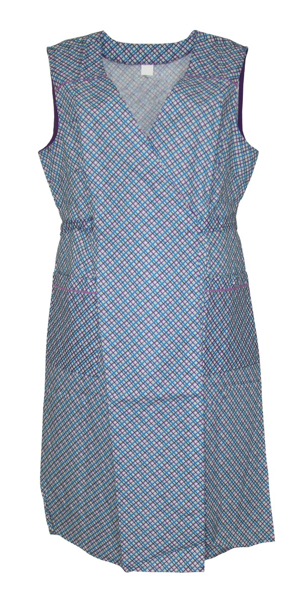 Wickelkittel Kittel Schürze Hauskleid Wickelschürze ohne Arm Baumwolle