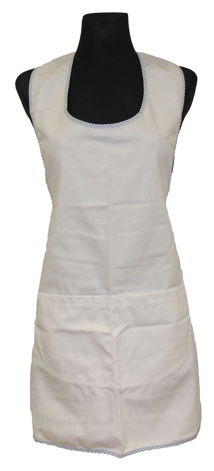 Trägerschürze Latzschürze Schürze Grillschürze weiß Baumwolle Polyester