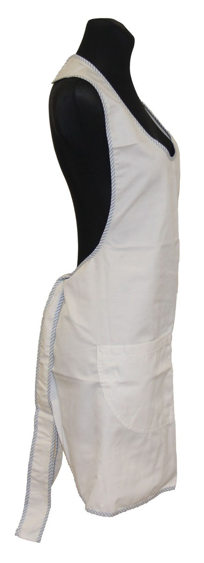 Trägerschürze Latzschürze Schürze Grillschürze weiß Baumwolle Polyester