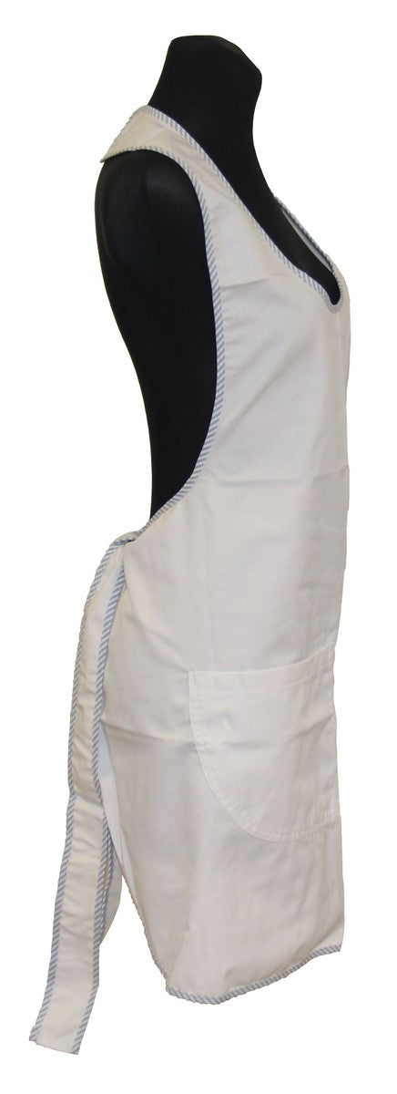 Trägerschürze Latzschürze Schürze Grillschürze weiß Baumwolle Polyester