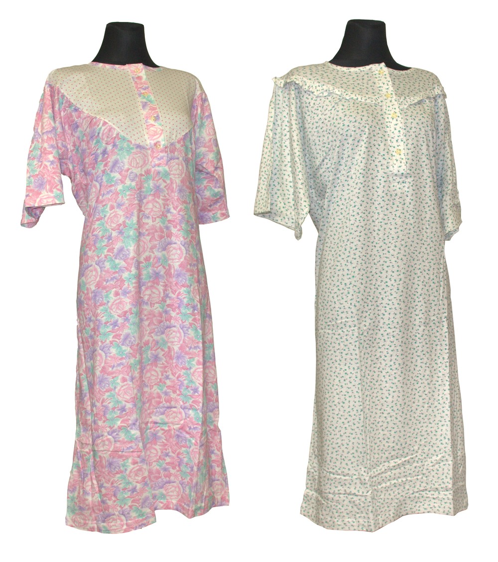 Nachtwäsche Nachtkleid Nachthemd 1/4 Arm Nachtgewand Damen