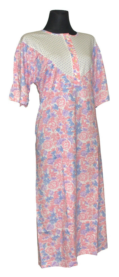 Nachtwäsche Nachtkleid Nachthemd 1/4 Arm Nachtgewand Damen