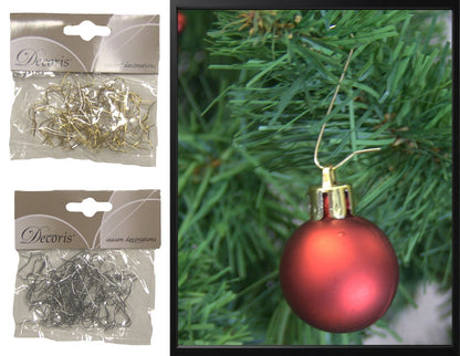 Haken Aufhänger für Christbaumkugel Schnellaufhänger gold und silber