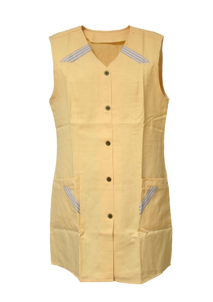 Damenkasack ohne Arm beige 7/8 Kasack Schwesternkasack