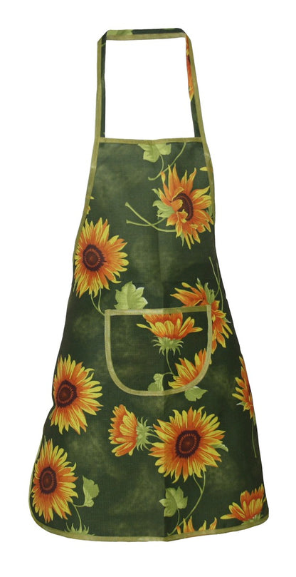 Trägerschürze fleckabweisend Polyester Latzschürze Schürze Sonnenblumen