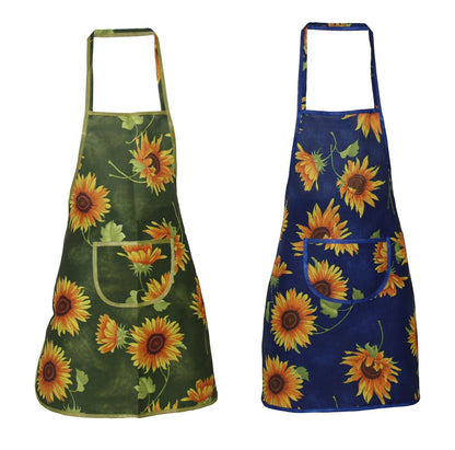 Trägerschürze fleckabweisend Polyester Latzschürze Schürze Sonnenblumen