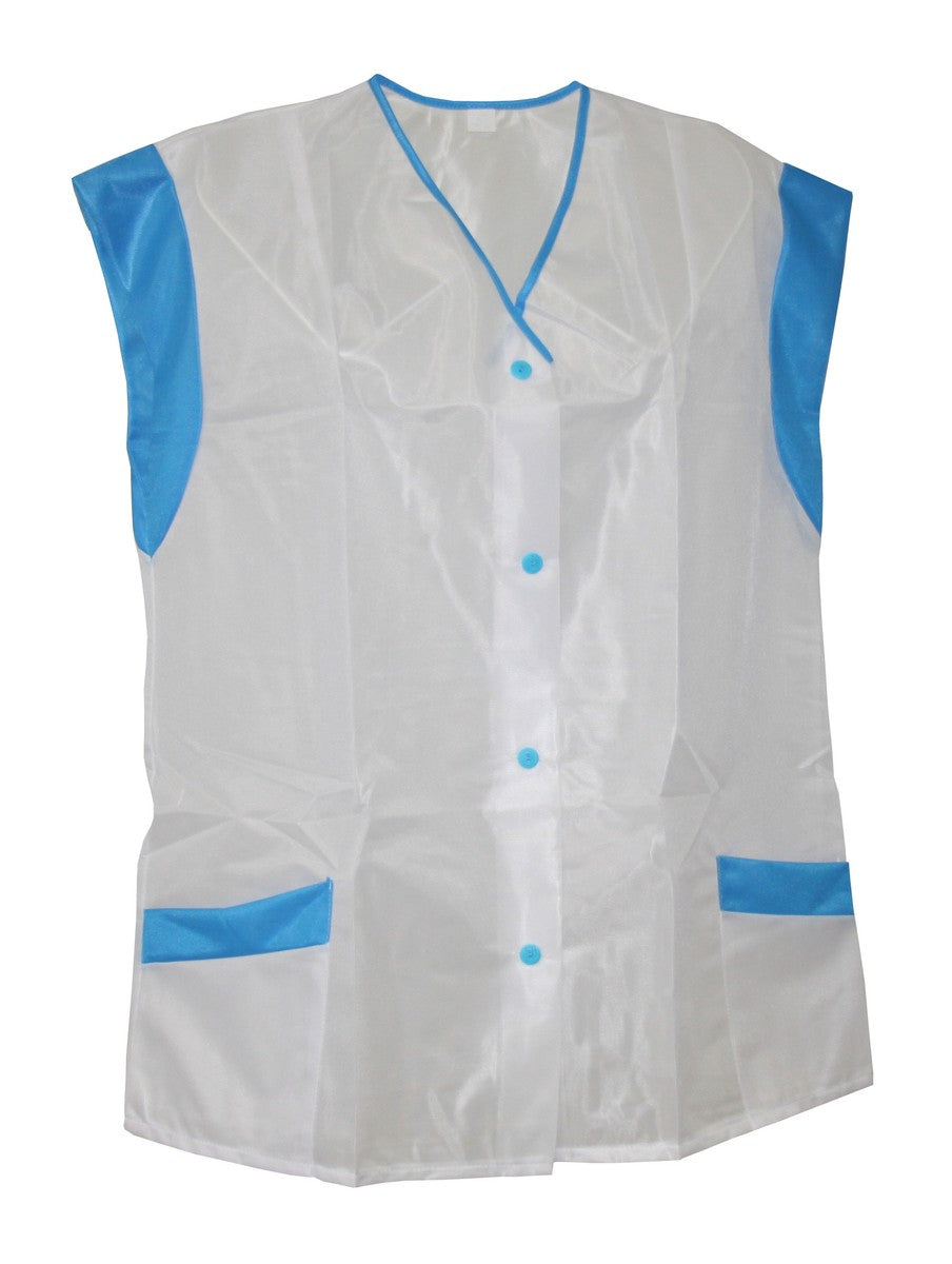 Tunic Lab Coat Apron white Dederon Nylon Ostalgia 36-54