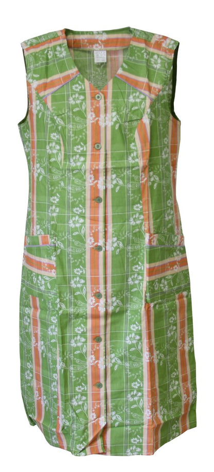 Knopfkittel Baumwolle bunt Hauskleid Kittel Schürze