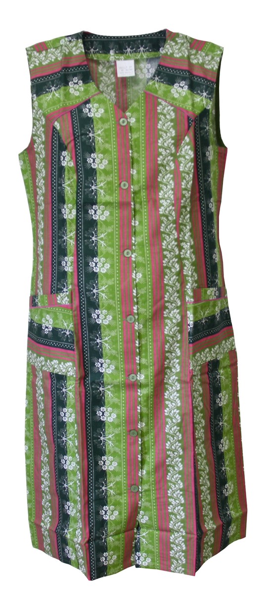 Knopfkittel Baumwolle bunt Hauskleid Kittel Schürze