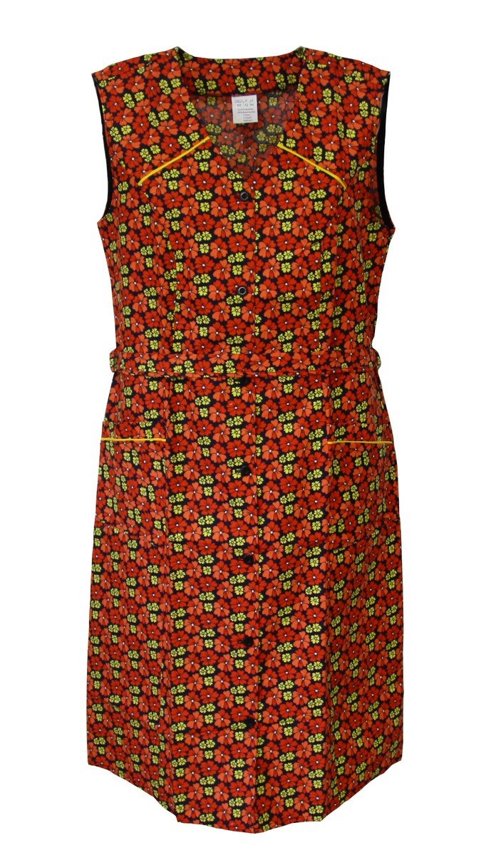 Knopfkittel Baumwolle Hauskleid Kittel Schürze