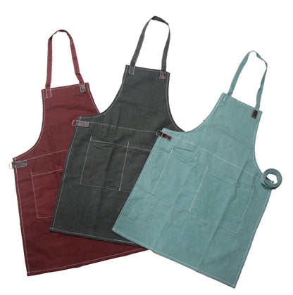 Denim BBQ Schürze Baumwolle Grillschürze Kochschürze Latzschürze Trägerschürze