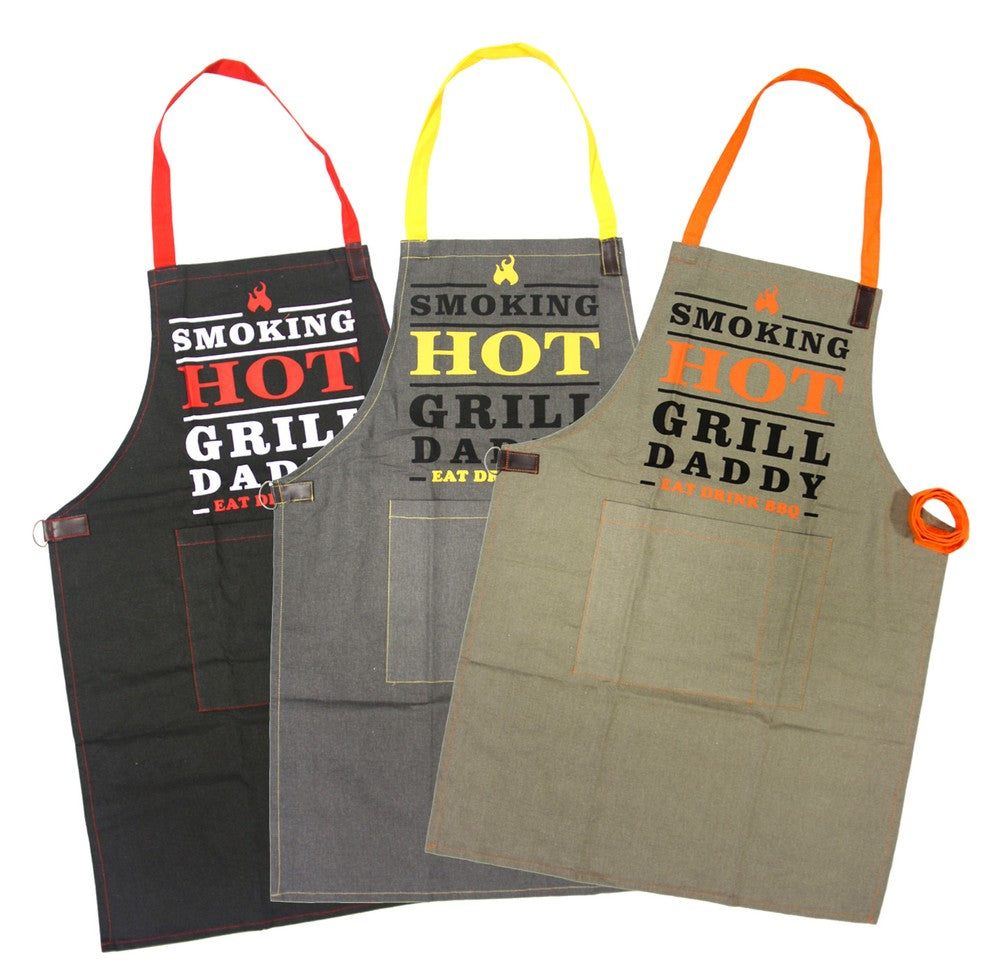 Grillschürze Schürze Baumwolle Barbecue Kochschürze Latzschürze BBQ