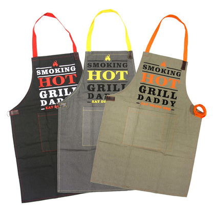 Grillschürze Schürze Baumwolle Barbecue Kochschürze Latzschürze BBQ