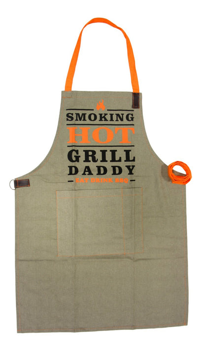 Grillschürze Schürze Baumwolle Barbecue Kochschürze Latzschürze BBQ
