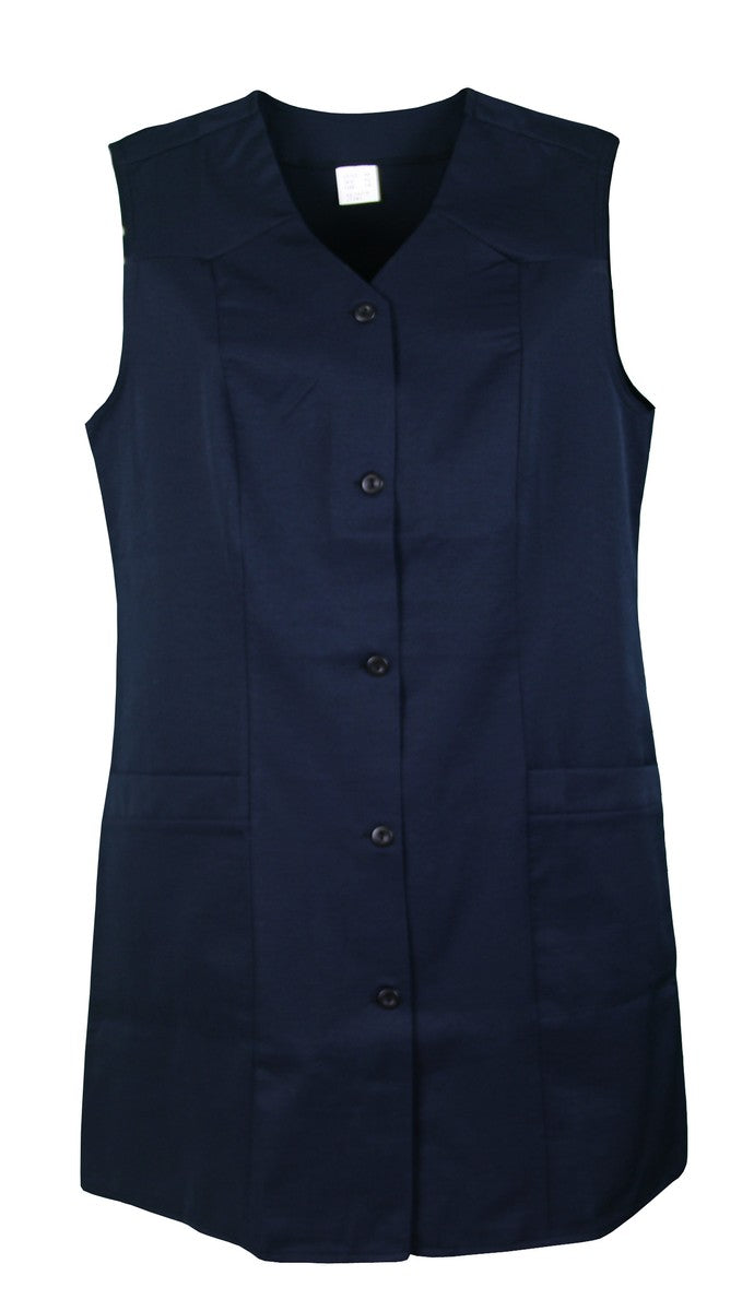 7/8 tunic, cotton, plain, short apron, sleeveless