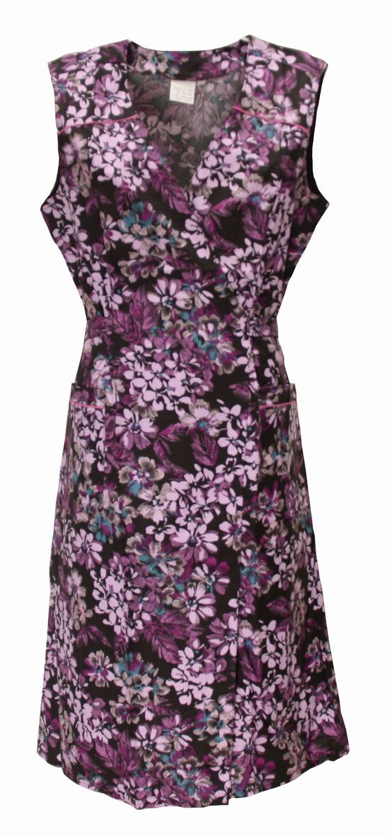 Wickelkleid Kittel Schürze Wickelkittel Hauskleid Wickelschürze Baumwolle