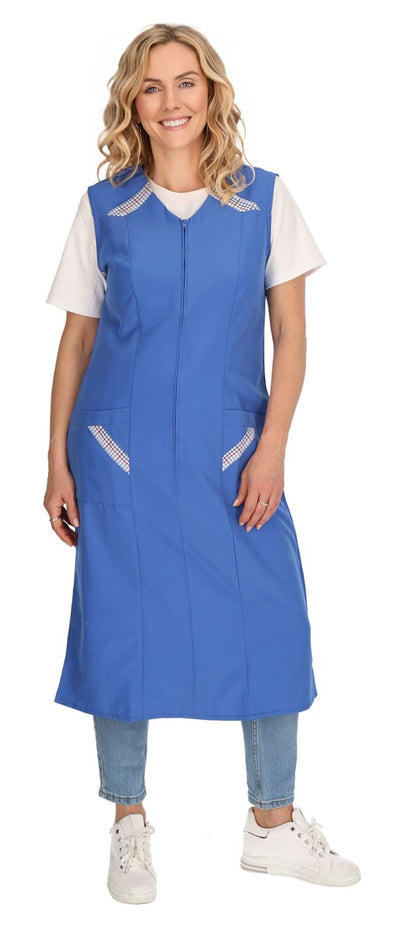 Reißverschlusskittel RV Kittel Hauskleid Schürze Kochschürze