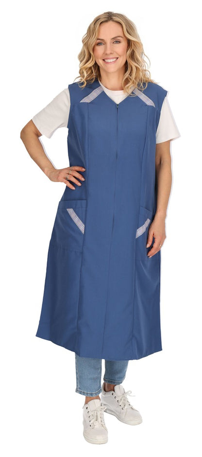 Reißverschlusskittel RV Kittel Hauskleid Schürze Kochschürze