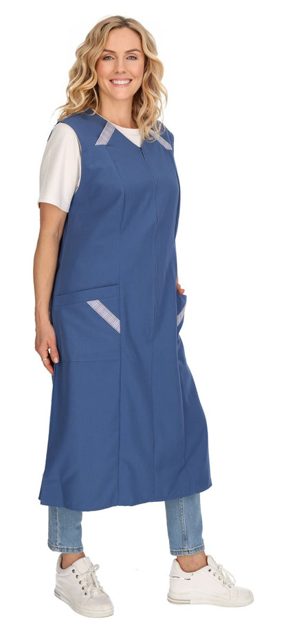 Reißverschlusskittel RV Kittel Hauskleid Schürze Kochschürze