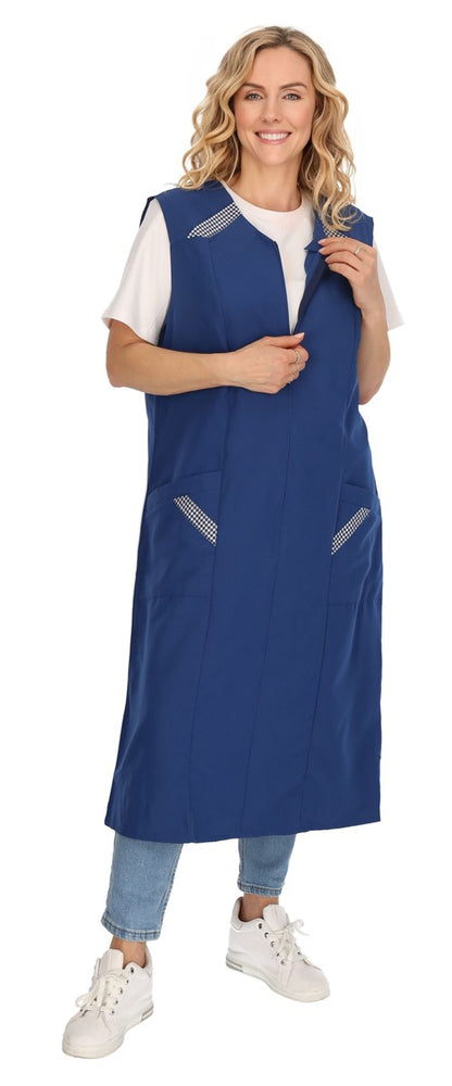 Reißverschlusskittel RV Kittel Hauskleid Schürze Kochschürze