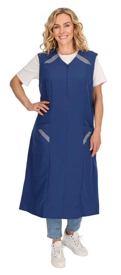 Reißverschlusskittel RV Kittel Hauskleid Schürze Kochschürze
