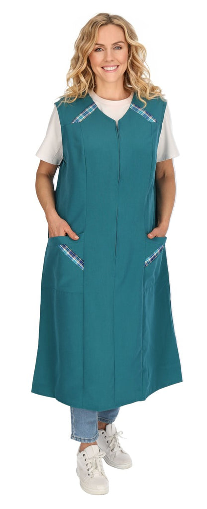 Reißverschlusskittel RV Kittel Hauskleid Schürze Kochschürze