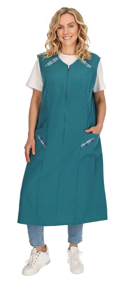 Reißverschlusskittel RV Kittel Hauskleid Schürze Kochschürze