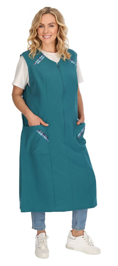 Reißverschlusskittel RV Kittel Hauskleid Schürze Kochschürze