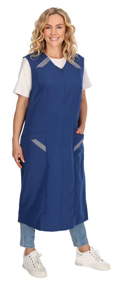 Reißverschlusskittel RV Kittel Hauskleid Schürze Kochschürze