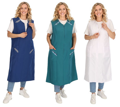 Reißverschlusskittel RV Kittel Hauskleid Schürze Kochschürze