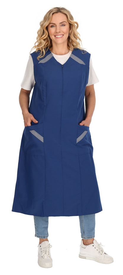 Reißverschlusskittel RV Kittel Hauskleid Schürze Kochschürze