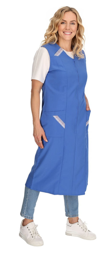 Reißverschlusskittel RV Kittel Hauskleid Schürze Kochschürze