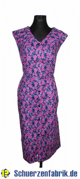 Apron dress without sleeves with belt, colorful cotton, size 56