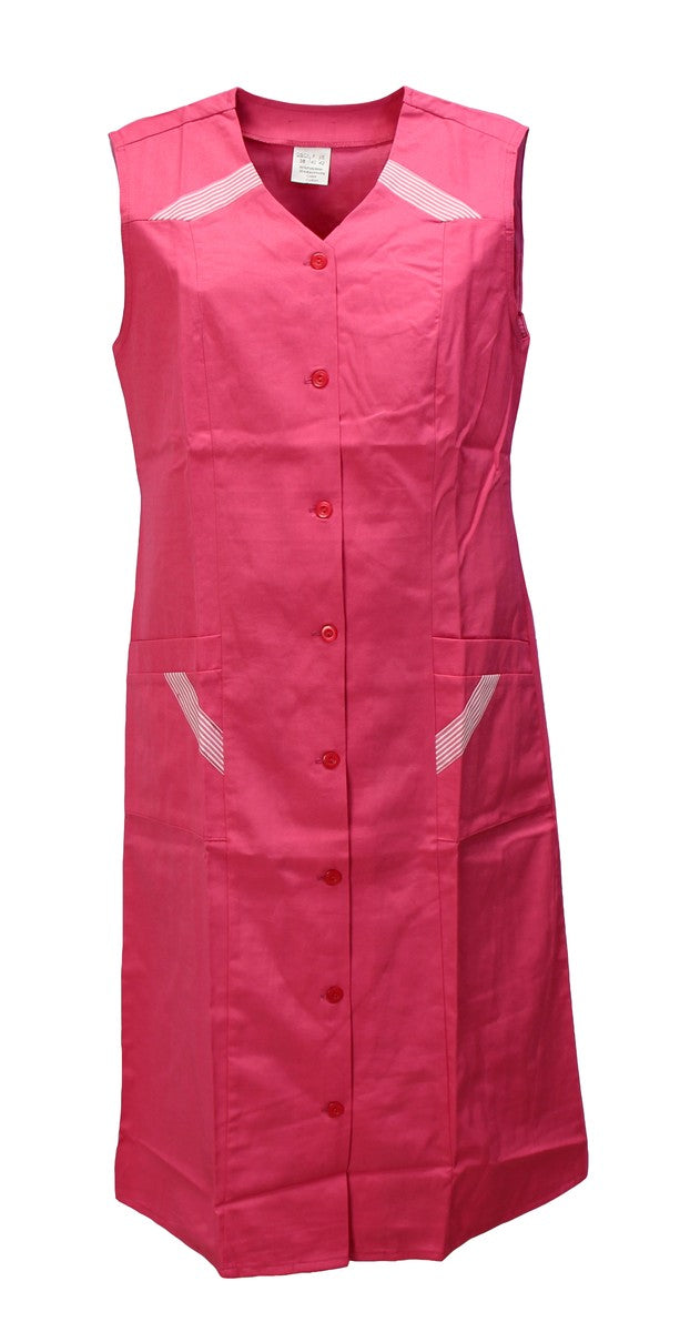 Women's Button-Front Apron Cotton/Polyester Apron Work Smock