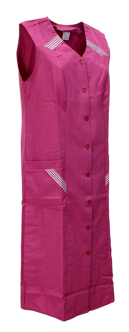 Damen Knopfkittel Kittel Schürze Baumwolle/Polyester Schürze Arbeitskittel